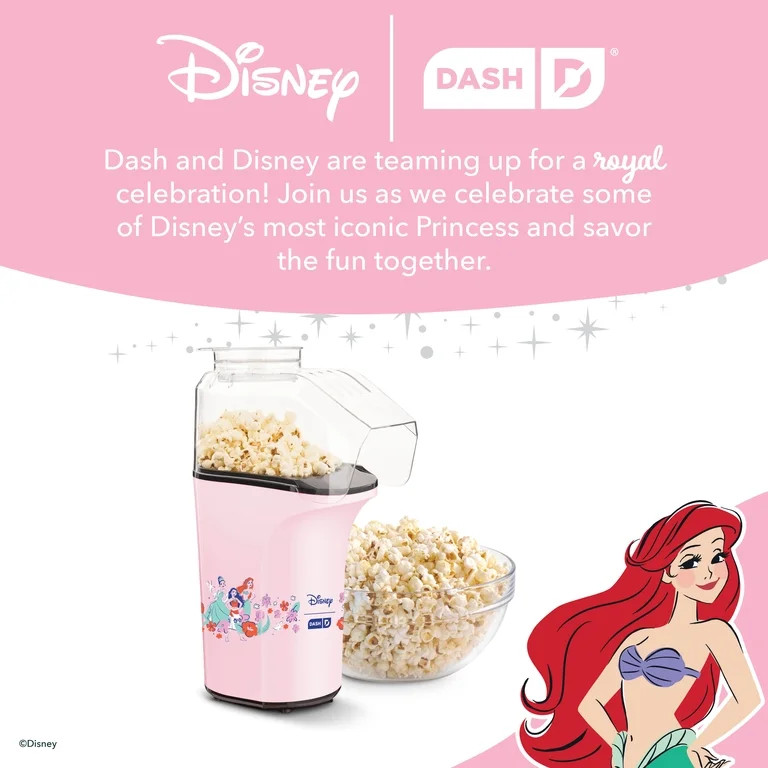 Disney | Dash Princess Fresh Pop Hot Air Popcorn Maker with Butter Melting Tray, 4qt, 16 Cups - W... | Walmart (US)