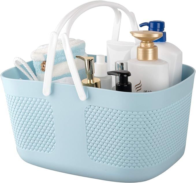 Shower Caddy Basket, Portable Large Capacity Thickened Plastic Organizer Storage Tote with Handle... | Amazon (US)
