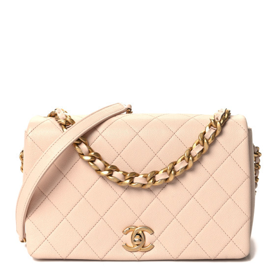 Caviar Quilted Medium Fashion Therapy Flap Beige | FASHIONPHILE (US)