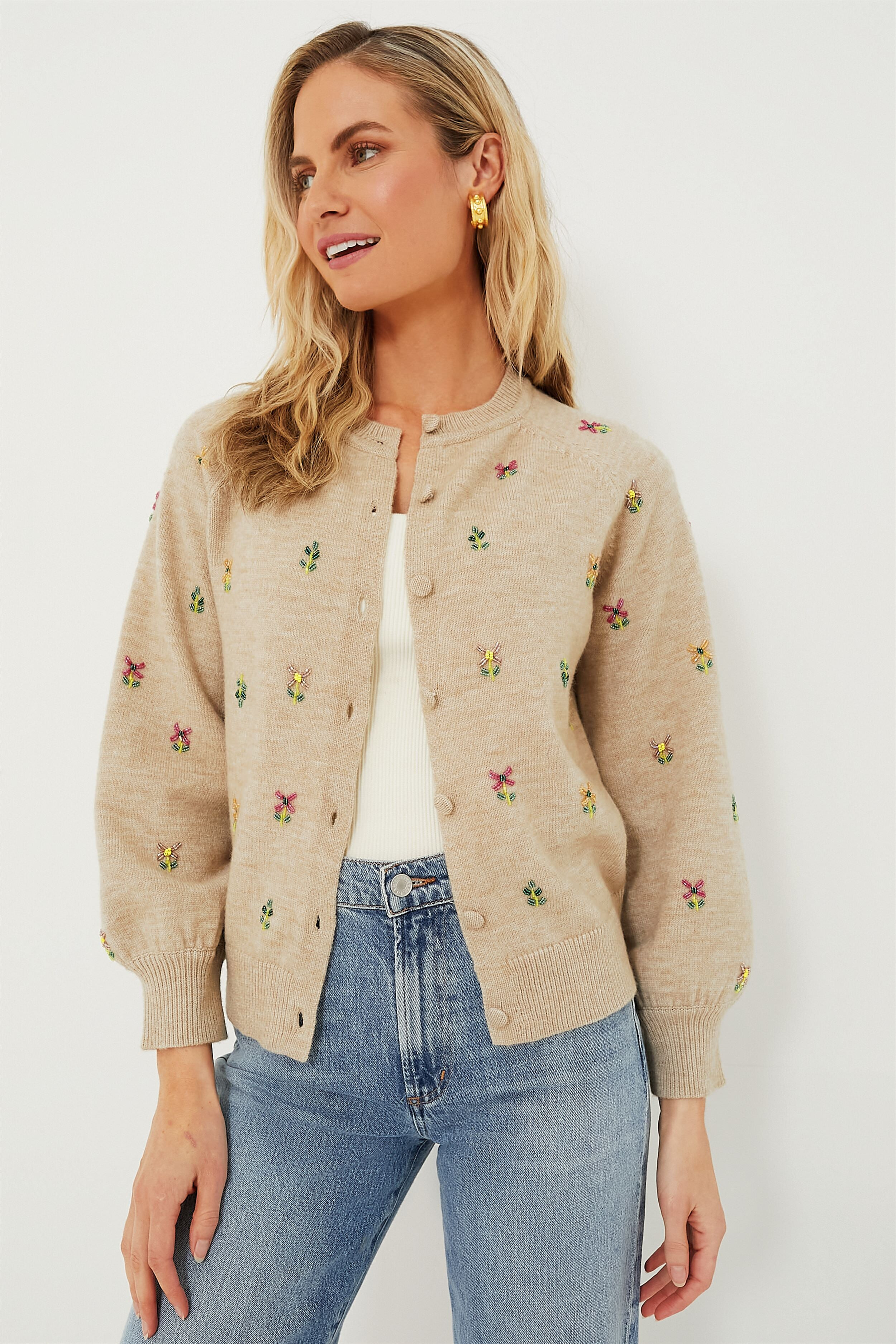 Multi Floral Embellishment Elsie Cardigan | Tuckernuck (US)