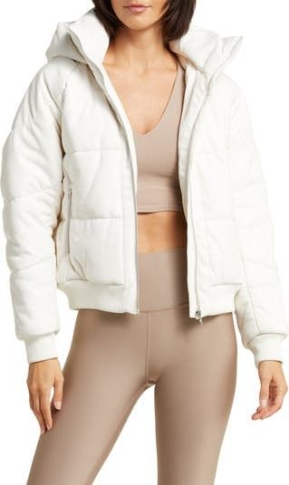 Alo Boss Faux Leather Puffer Coat White Puffer White Jacket Jackets Fall Outfits 2022 Budget Fashion | Nordstrom