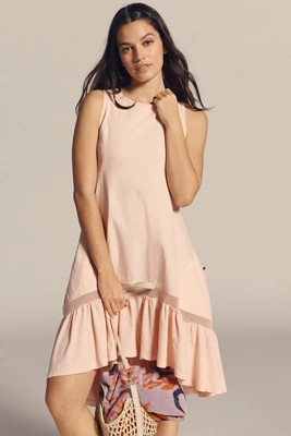 Daily Practice Hill Up Tiered High-Low Midi Dress | Anthropologie (US)
