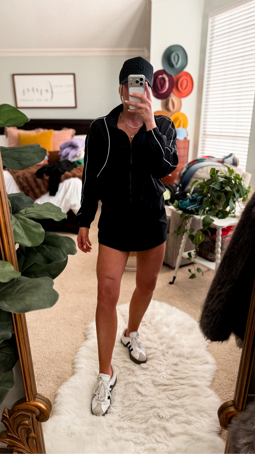 Alo yoga look for less at Walmart 
Skirt is only $17 and look just like Alo! 
Wearing a small + fits tts 
Jacket is also Walmart and has matching joggers- wearing a small 

#LTKActive #LTKmomlife #LTKOver40