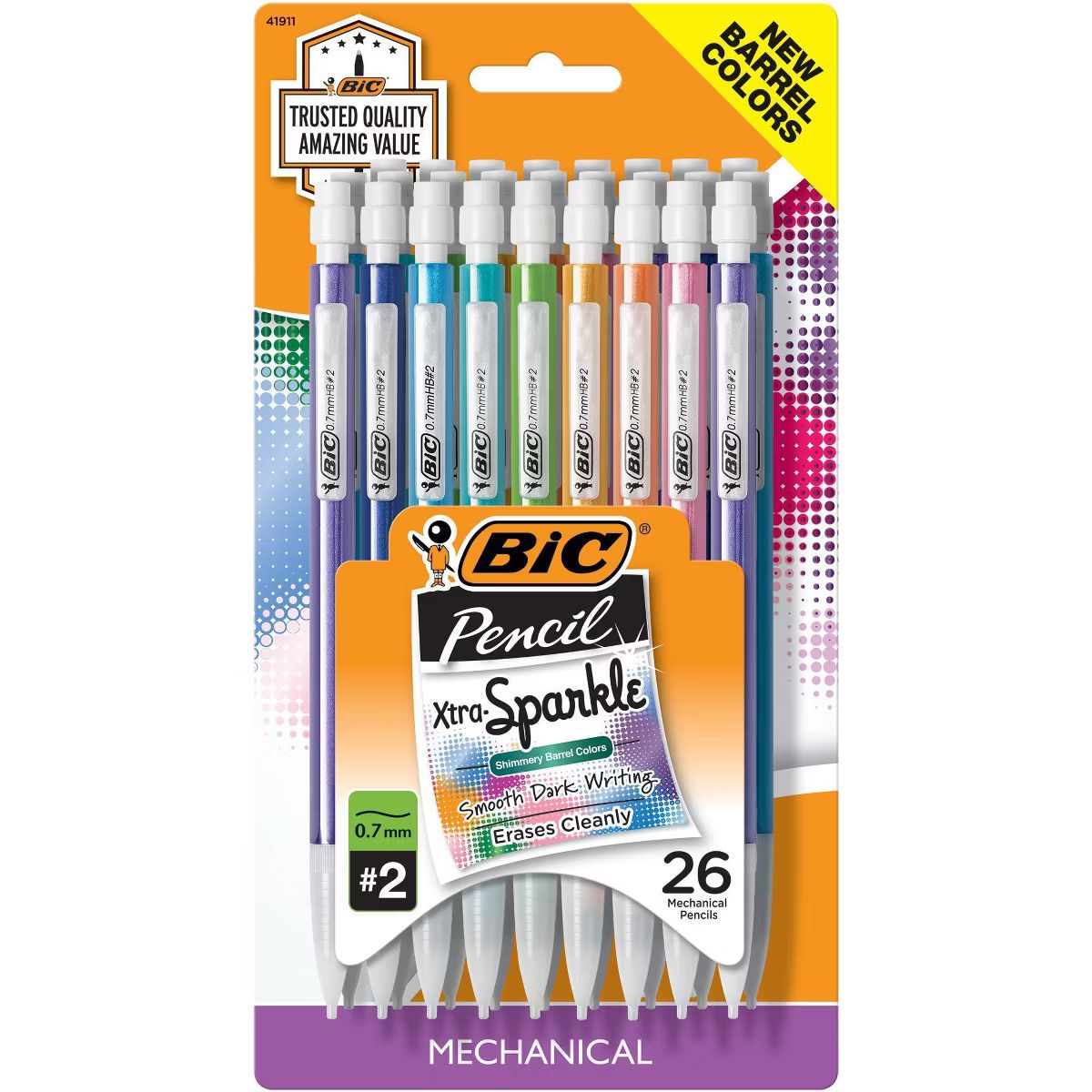 BIC #2 Mechanical Pencil with Xtra Sparkle, 0.7mm, 26ct - Multicolor | Target