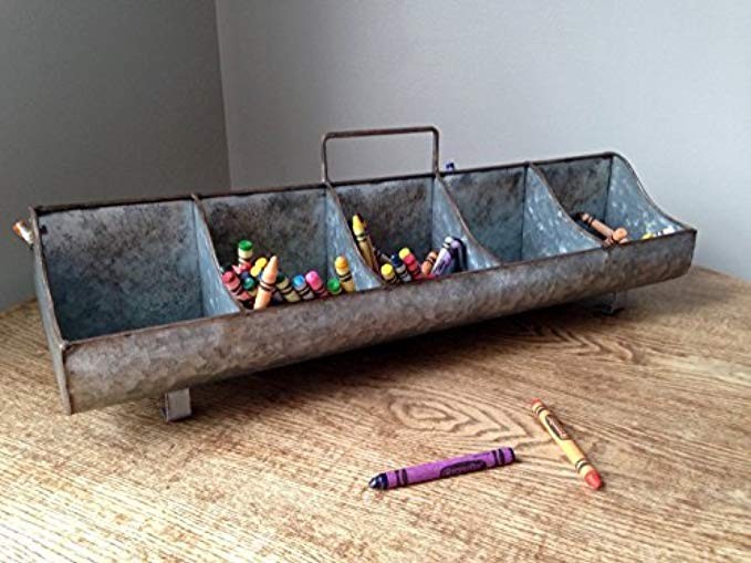 Galvanized Steel Metal Country Garden Planter Feed Trough Caddy with Handle 10 Compartments | Amazon (US)