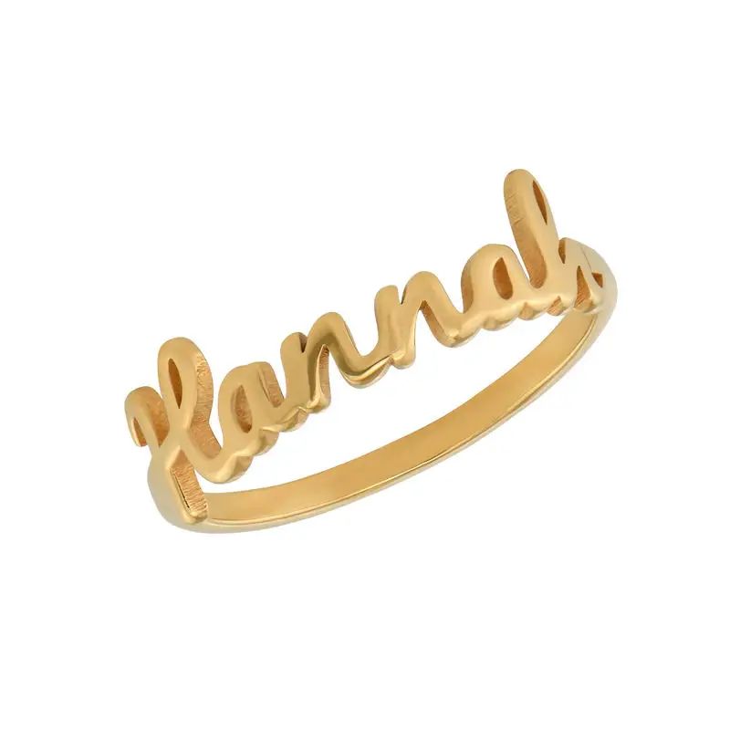 Script Name Ring in Gold Plating | MYKA