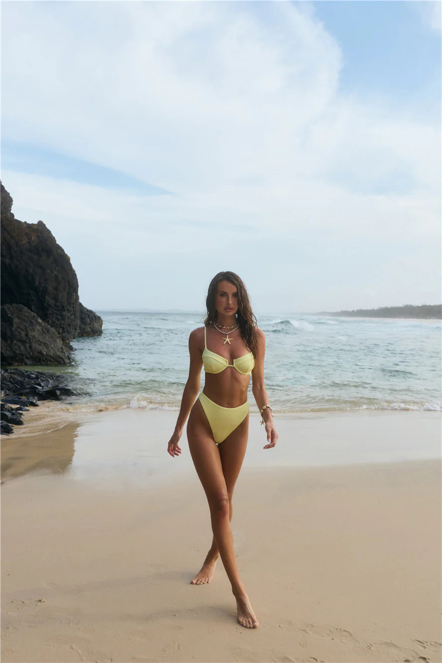 Island Aura Swim Bottom Yellow | Hello Molly (US)