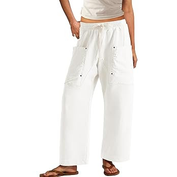 Panadila Women Wide Leg Pants Drawstring Barrel Sweatpants Baggy Cargo Pants Lounge Trousers with... | Amazon (US)