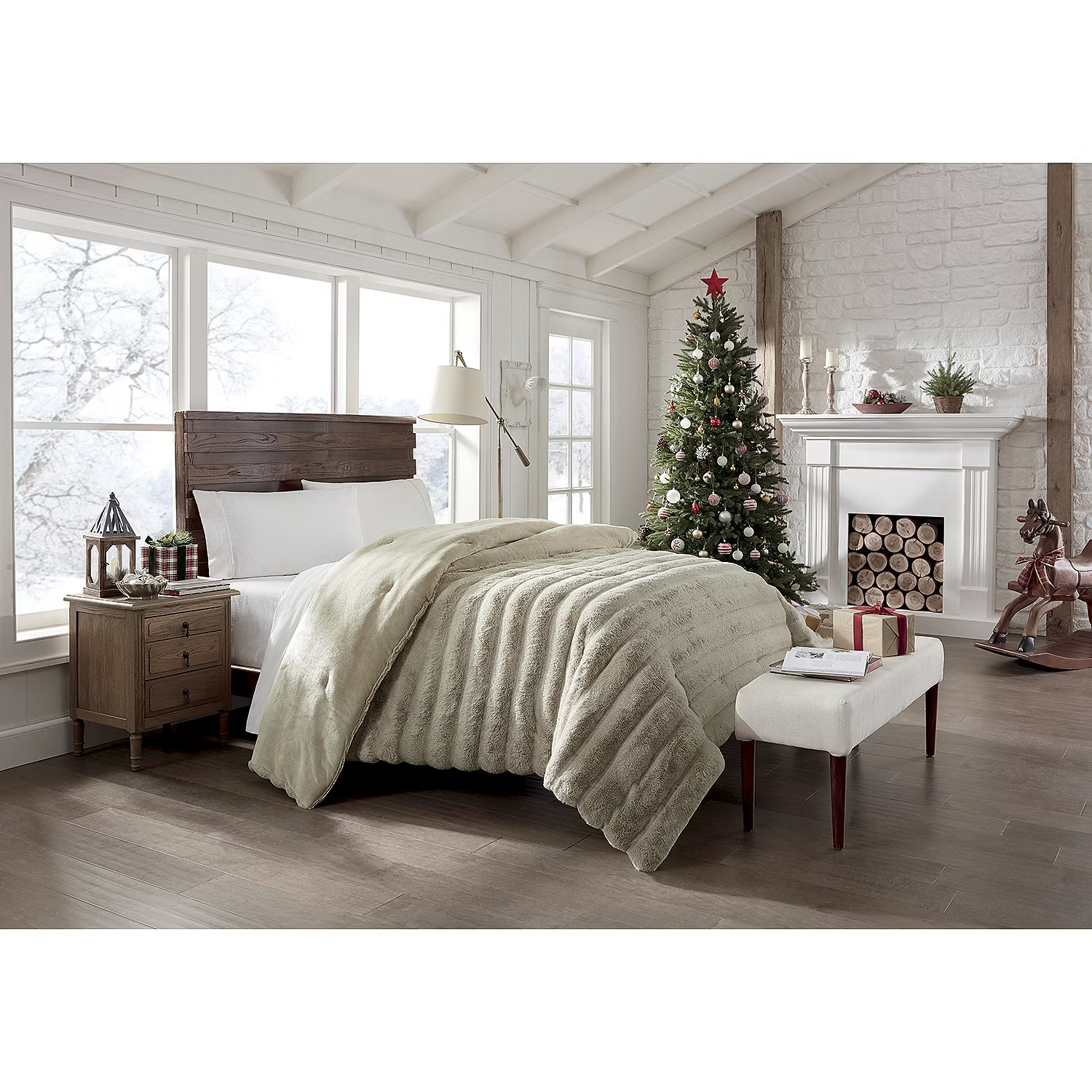 North Pole Trading Co. Faux Fur Reversible Comforter | JCPenney