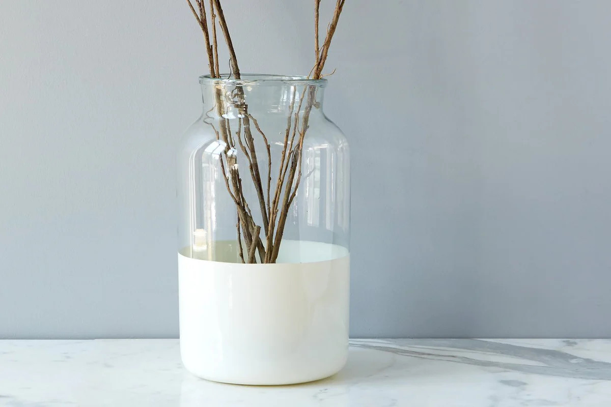 White Colorblock Mason Jar - Large | Pink Antlers