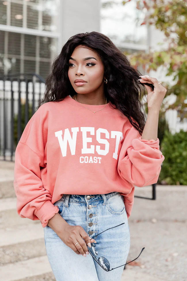West Coast Brick Oversized Graphic Sweatshirt | Pink Lily
