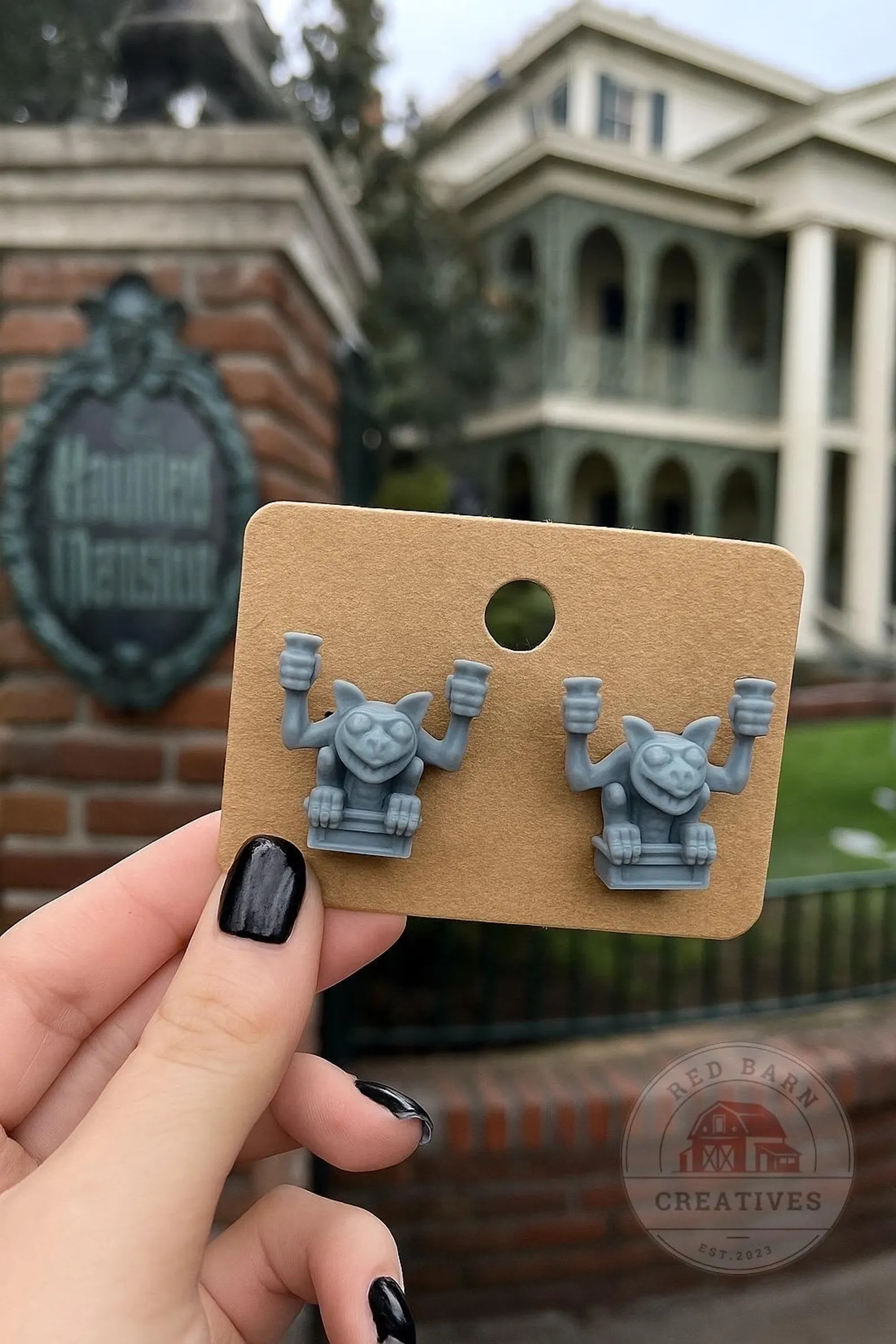 Haunted Mansion Stretching Room Gargoyle Stud Earrings | Gothic Halloween Jewelry | Etsy (Global)