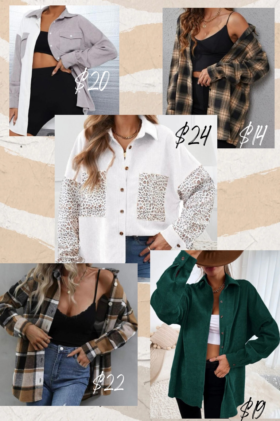 Shackets all under $25! I ordered L in all for oversized look! 

#LTKunder50 #LTKsalealert #LTKSeasonal
