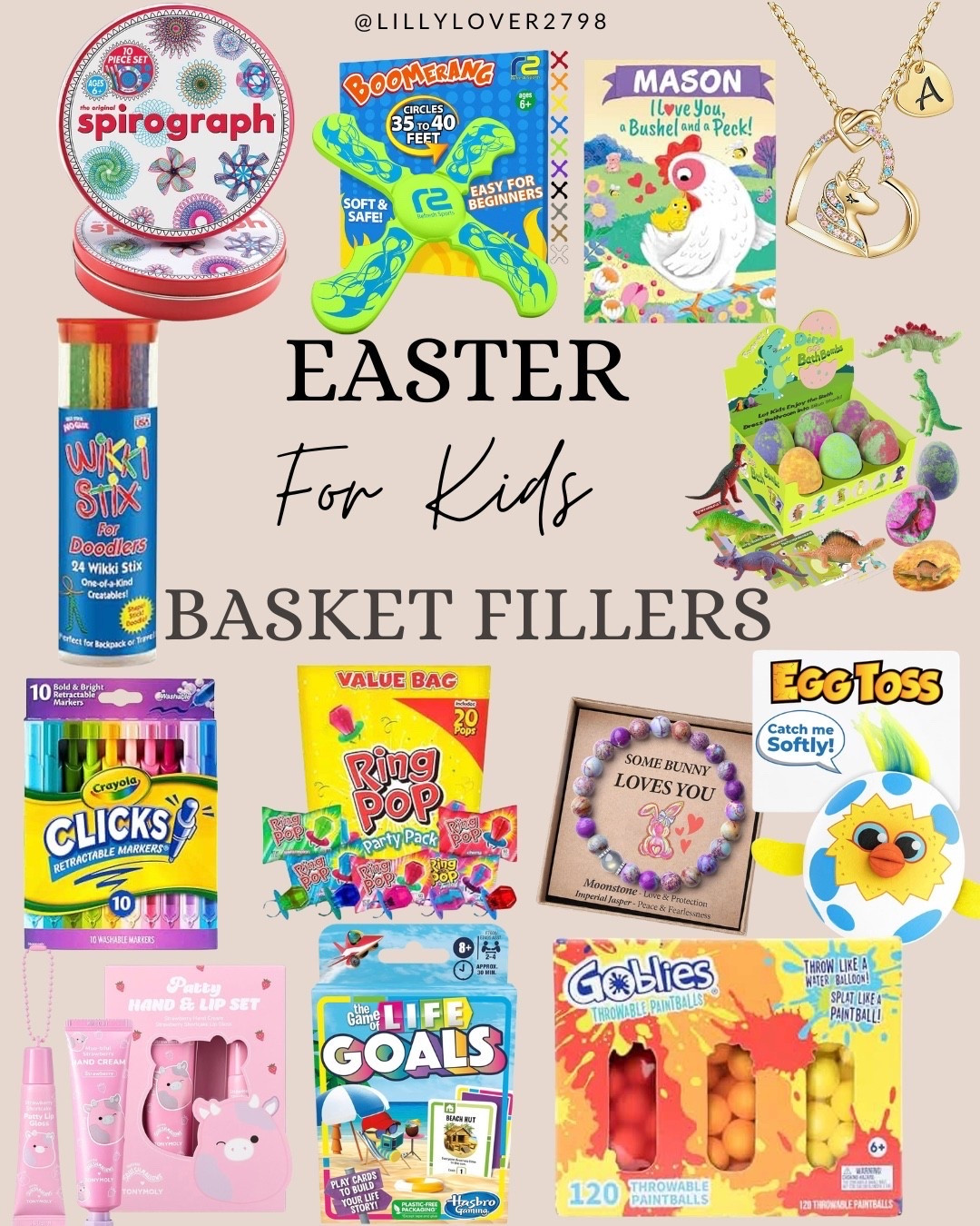 Easter Basket Ideas for Kids | Cute + Fun Fillers for Boys & Girls

The cutest Easter basket ideas for kids 🐰✨

Fun toys, games, outdoor activities, and little surprises that make the perfect basket fillers!

Great for boys & girls of all ages—everything is affordable and easy to mix & match 💛

All my favorites linked below👇

easter basket ideas 
easter basket fillers kids
easter gifts for kids
toddler easter basket
kids gift ideas
easter toys
spring toys kids
affordable kids gifts

#ltkfinds #ltkstyle #ltkgiftguide #ltkseasonal #easterbasketideas #easterbasketfillers #eastergifts #kidsgiftideas #toysforkids #springgifts #affordablegifts #easterforkids

#LTKSeasonal #LTKKids #LTKSaleAlert