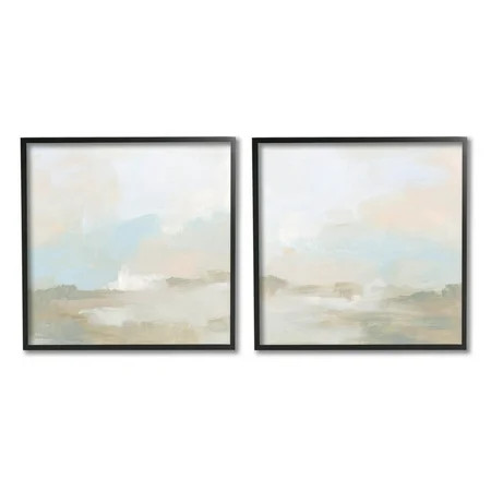 Stupell Industries Pastel Abstract Landscape Painting Black Framed Art Print Wall Art Set of 2 Desig | Walmart (US)