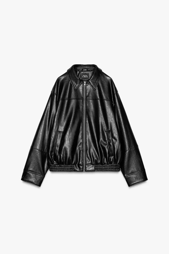 FAUX LEATHER BOMBER JACKET | Zara US