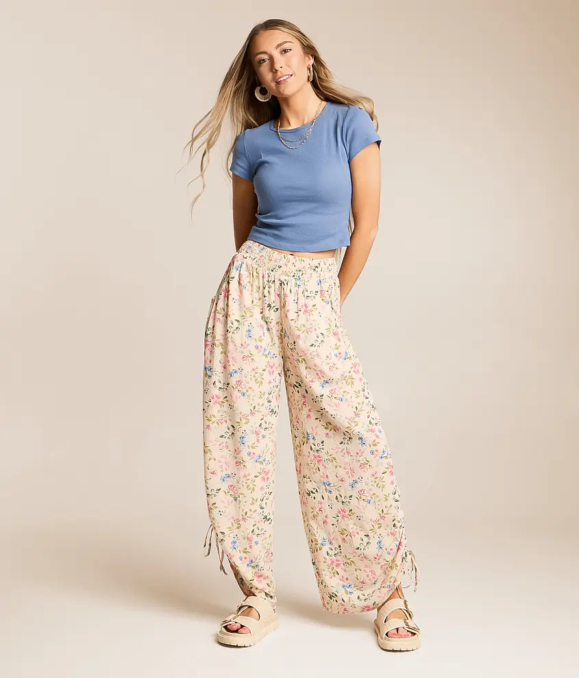 Floral Wide Leg Beach Pant | Buckle