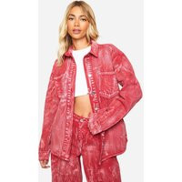 Womens Red Wash Oversized Denim Shacket - 2 | boohoo (US & Canada)