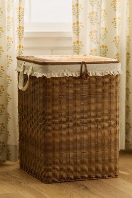 Calista Skirted Faux Rattan Hamper | Anthropologie (US)