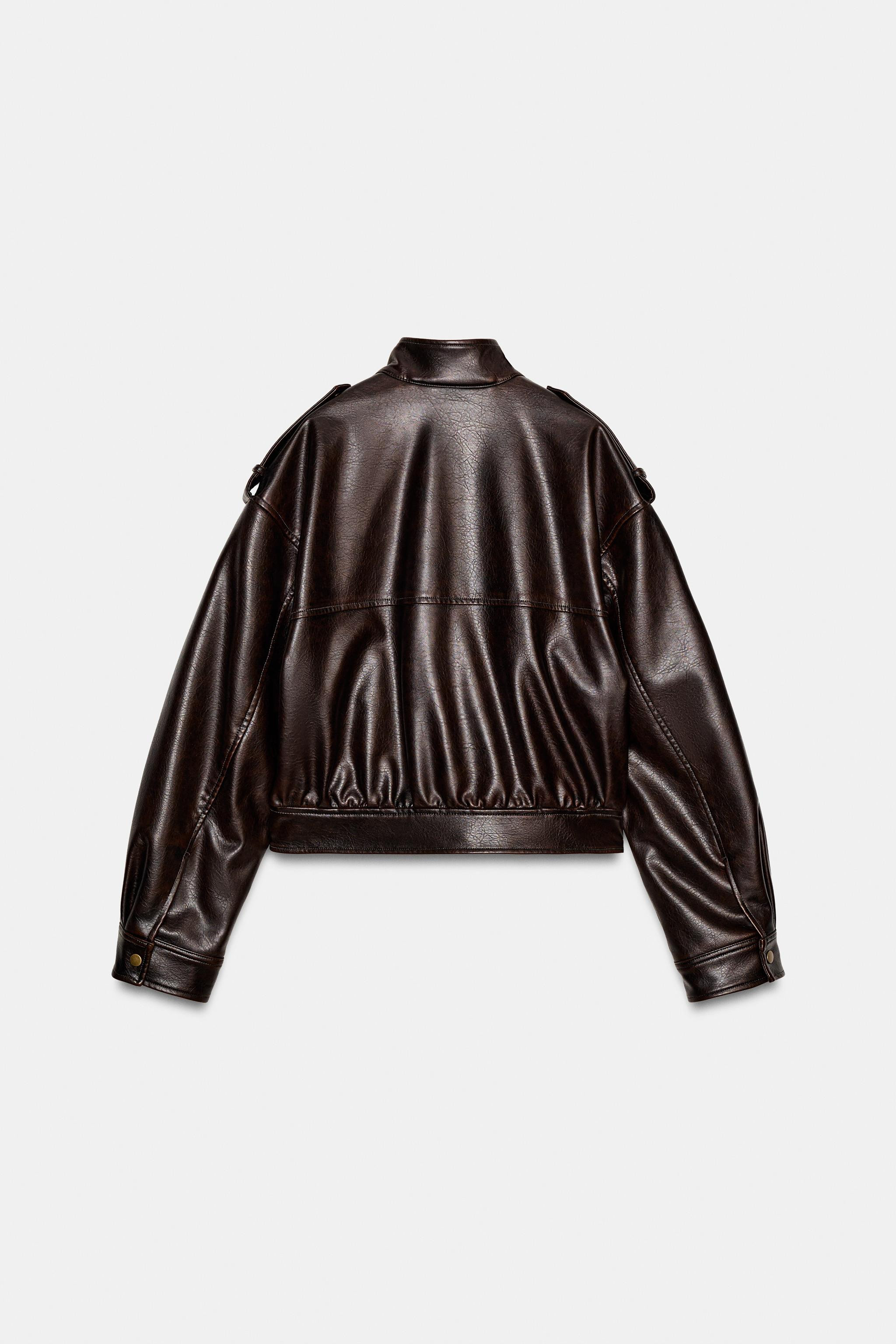 LEATHER EFFECT JACKET WITH STRAPS | Zara UK