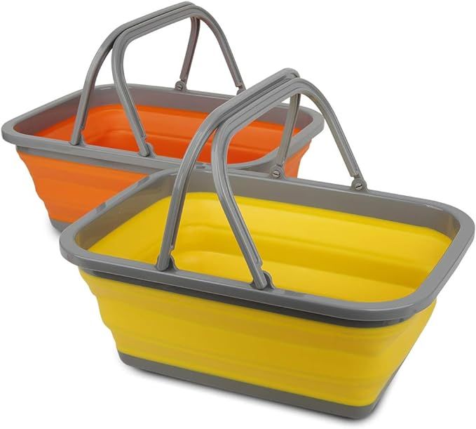 Tiawudi 2 Pack Collapsible Sink with 2.25 Gal / 8.5L Each Wash Basin for Washing Dishes, Camping,... | Amazon (US)