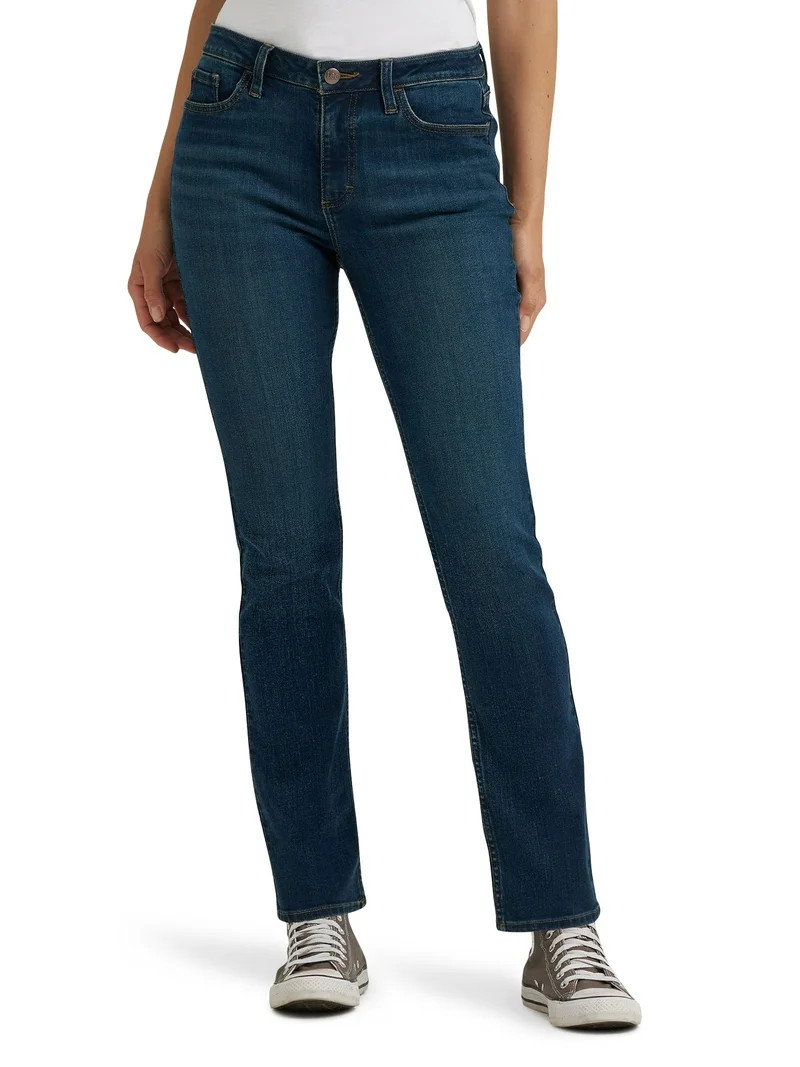 Lee Women's Midrise Straight Jean, Available in 28", 30", 32" Inseams, Sizes 2-22 | Walmart (US)
