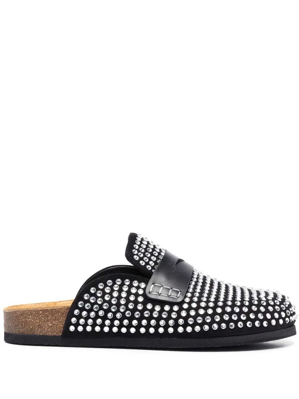JW Anderson rhinestone-embellished Leather Slippers | Black | FARFETCH AU | Farfetch Global