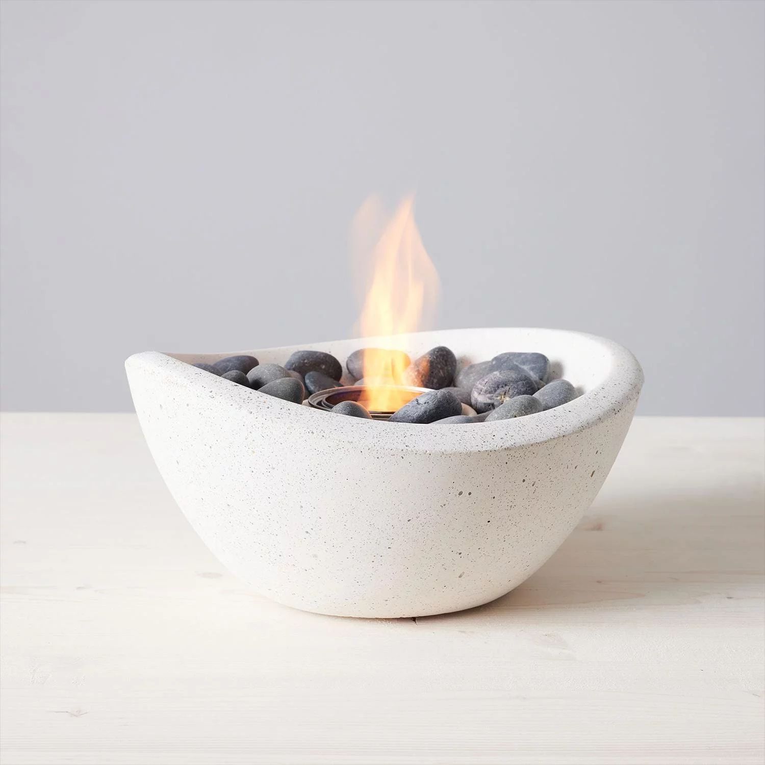 TerraFlame Wave Table Top Fire Bowl Gel Fuel - Stone Cast - White - Walmart.com | Walmart (US)