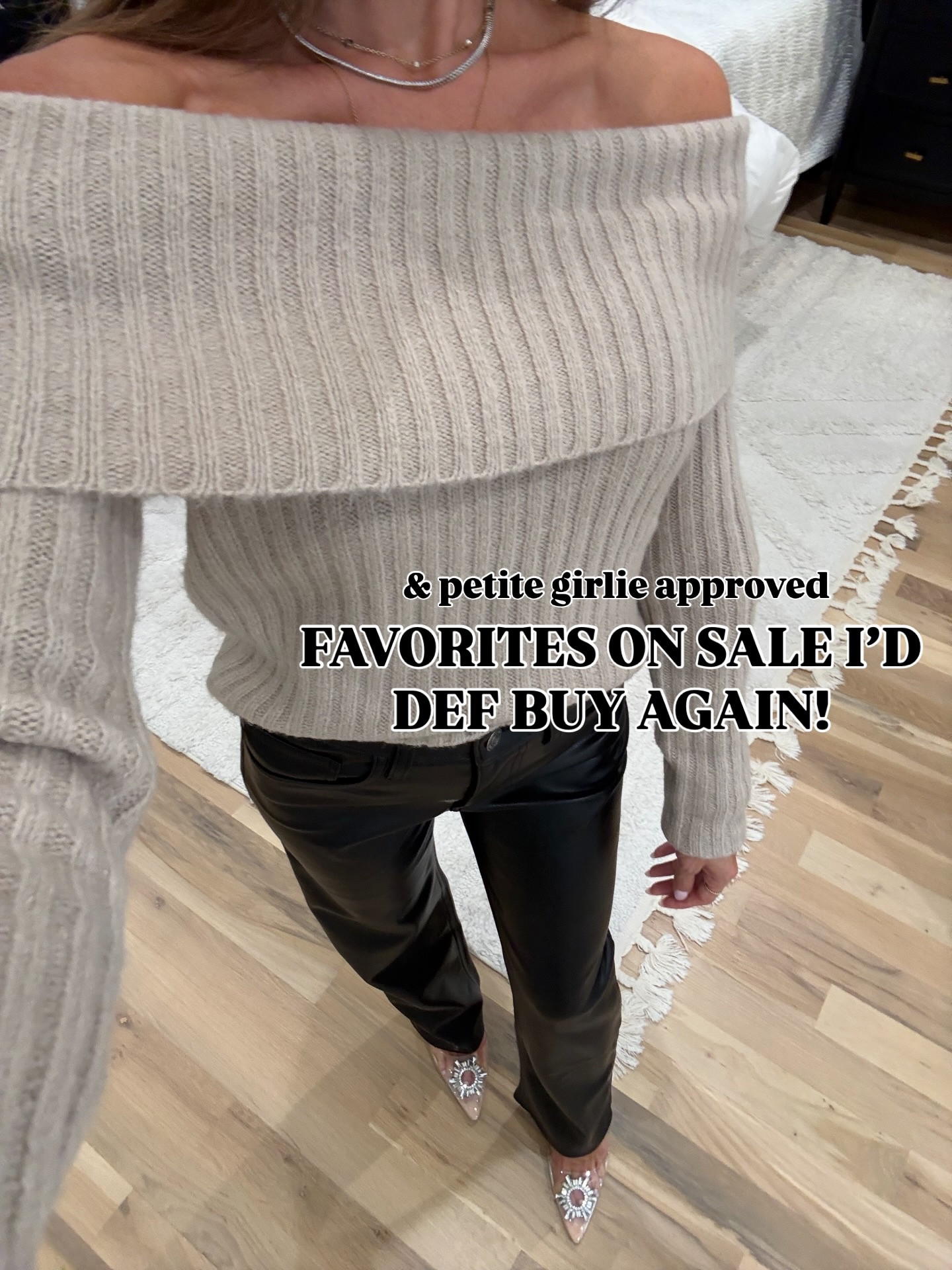 Abercrombie favorites and jewelry on sale right now! Code CYBERAF stacks on top! Lots of sweater dresses, sweaters, and these faux leather pants I wear over & over! On sale + code stacks on top! Sweaters xxs faux leather pants size 24s or 24XS jeans size 23xs. Dresses size xxsp boots code doubledose20

Fall look winter look holiday outfit ideas dress fall outfits petite dress holiday look faux leather pants date night 

#falloutfitinspo#outfits#wintersweater#holidayoutfit#abercrombiestyle#winterlook#falloutfit#petitestyle#petiteblogger

#LTKHoliday #LTKCyberWeek