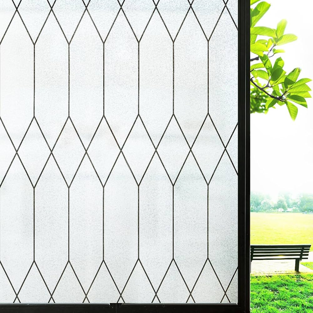 Windimiley Window Privacy Film Stained Glass Frosted Glass Window Clings Moroccan Lattice Decorat... | Amazon (US)
