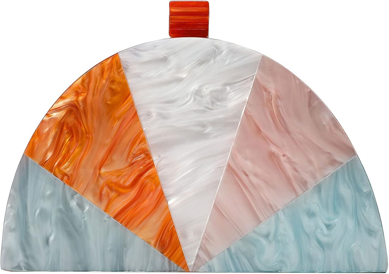Acrylic Clutch Purses for Women, Semicircle Colorful,Women's Evening Bag For Weddings Party Prom | Amazon (US)
