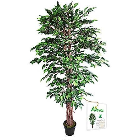 GOESWELL 6.5ft 200LED Ficus Artificial Tree Light with Plastic Nursery Pot, Fake Plant LED Light for | Amazon (US)