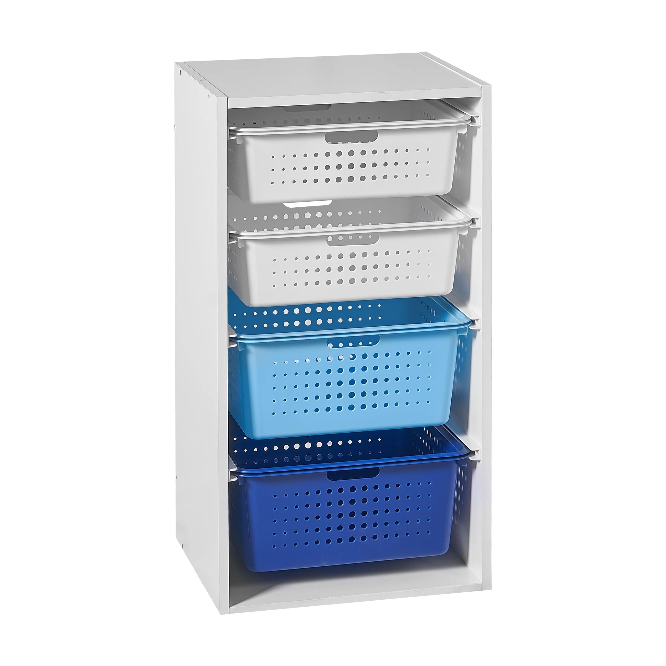 Your Zone Kids Sliding Bin Organizer with 4 Storage Bins, Blue | Walmart (US)