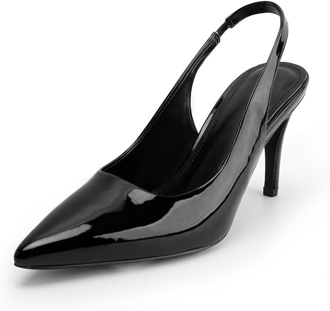 Slingback Heels for Women Pointed Toe Stiletto Heels Closed Toe Pumps Slip on High Heels 2.95 inc... | Amazon (US)