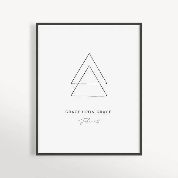 John 1:16 Grace Upon Grace Minimal Christian Wall Art Grace | Etsy | Etsy (US)