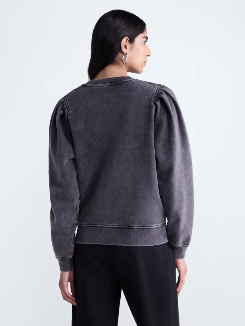 Scoop Women\u2019s and Women's Plus Pleat Shoulder Sweatshirt, Sizes XS-4X | Walmart (US)