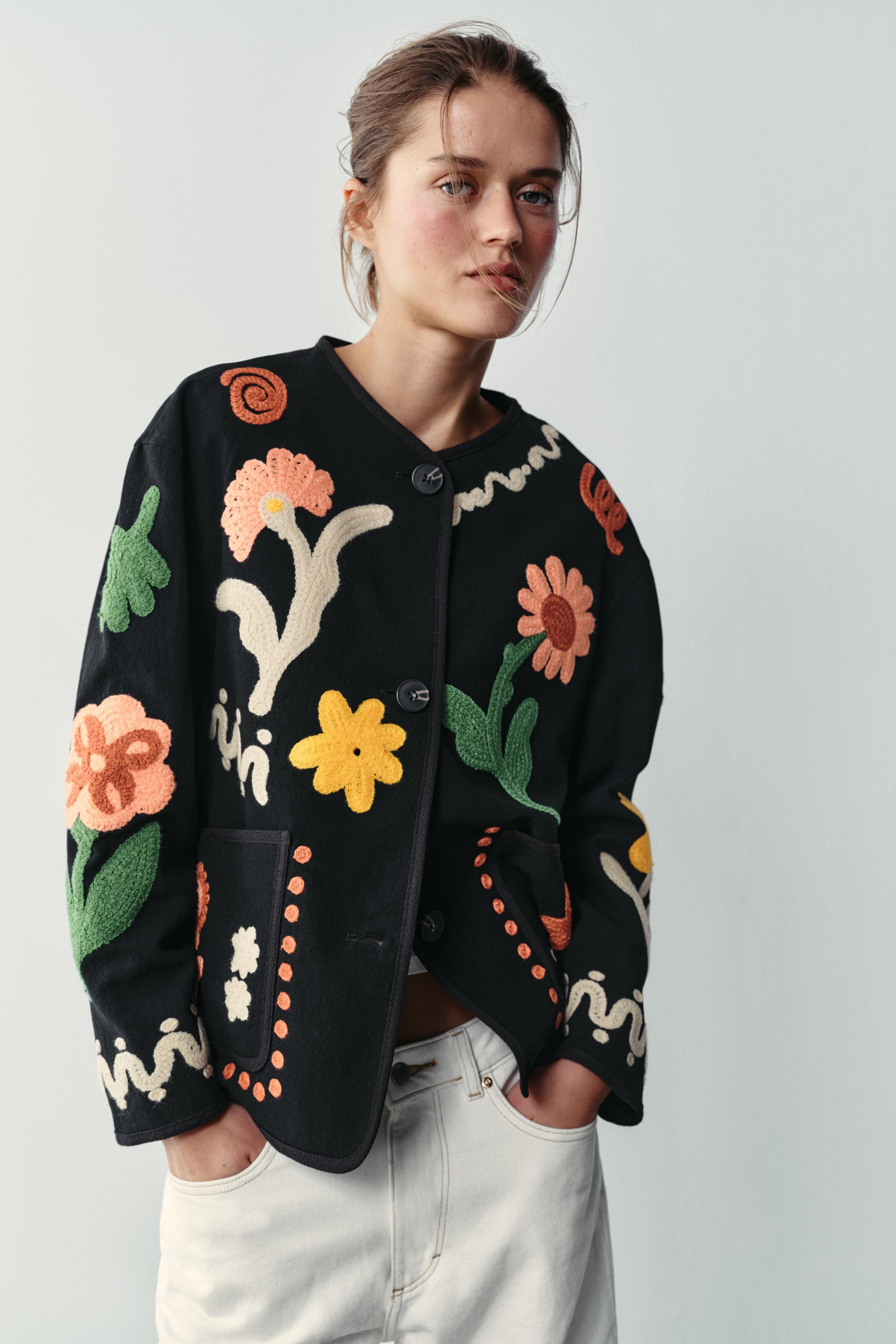 EMBROIDERED FLORAL JACKET | Zara US