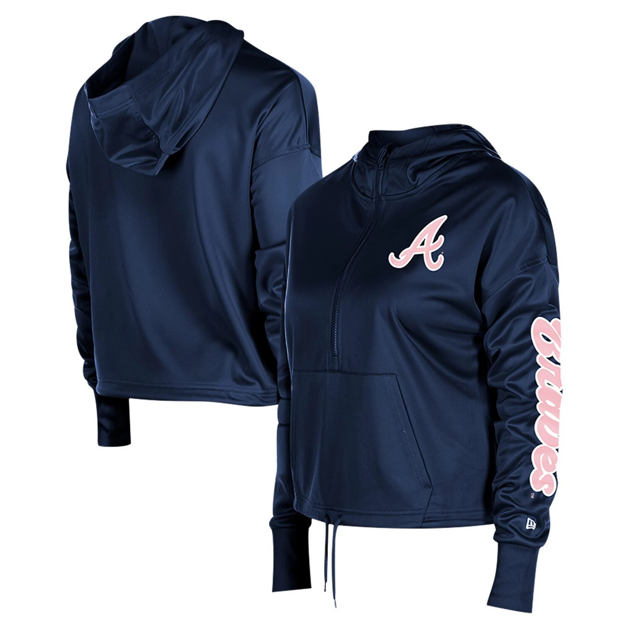 Women's New Era Navy Atlanta Braves Half-Zip Hoodie | Kohl's