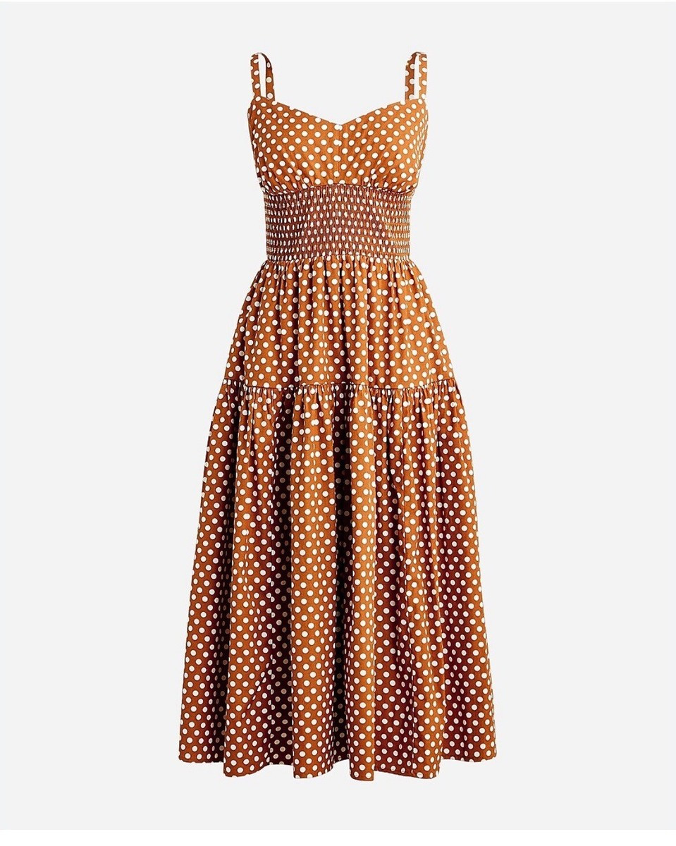 J. Crew sweetheart dress  Fit Flare Brown White dot 6 NWT Pretty Woman Derby  | eBay | eBay US