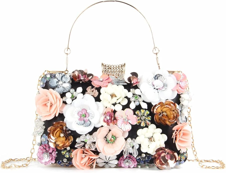 Lanpet Women Clutches Flower Evening Handbag Chain Strap Shoulder Bag | Amazon (US)