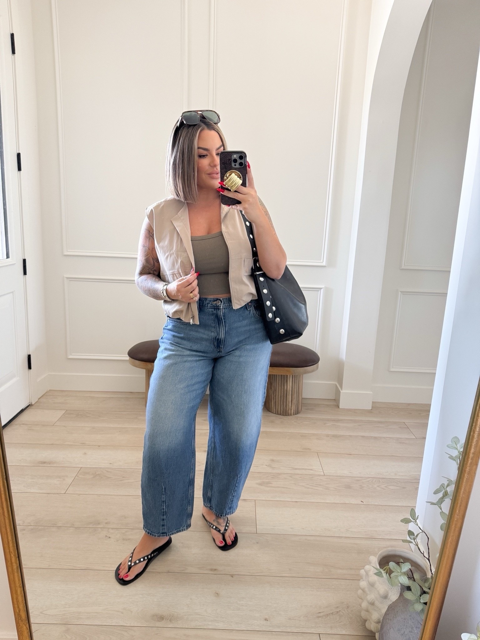 Size notes I recommend following to get a good fit. 

Jeans for sure size up one size and if you are 5’5 or taller order the long length. I’m wearing 14L in these jeans 

Vest runs HUGE size wayyyy down I’m in a small 
Tank L

Follow my shop @shaynaslife on the @shop.LTK app to shop this post and get my exclusive app-only content!

#liketkit 
@shop.ltk
https://liketk.it/6l16c
