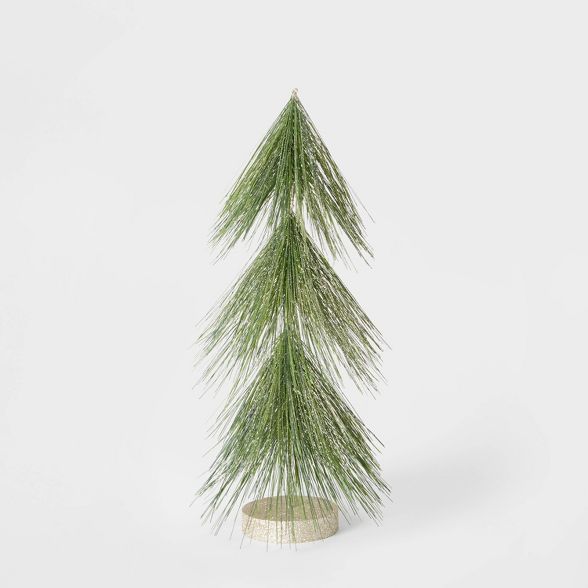 15in Unlit Tinsel Christmas Tree Decorative Figurine Green with Gold - Wondershop™ | Target