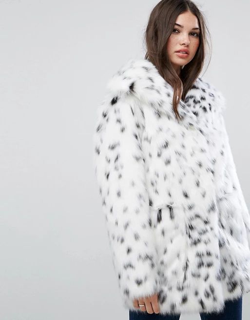ASOS Faux Fur Jacket in Snow Leopard | ASOS US