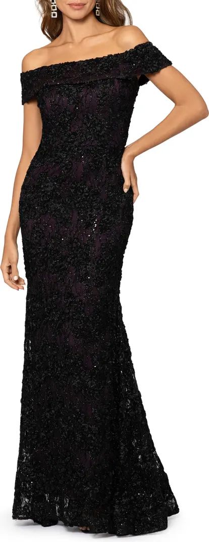 Off the Shoulder Sequin Lace Trumpet Gown | Nordstrom