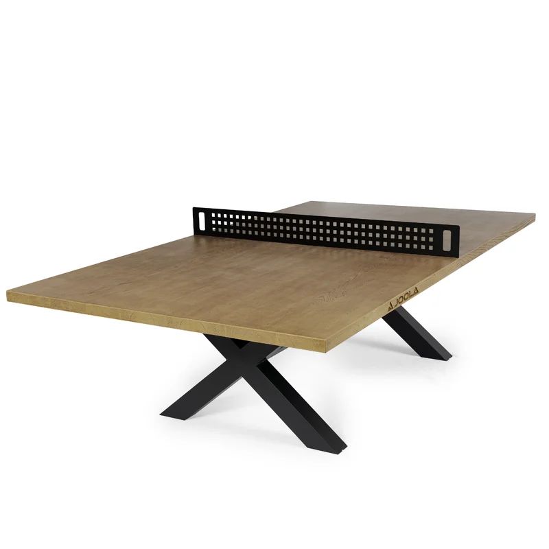 Joola Berkshire Outdoor Table Tennis Table - Oak Wood Ping Pong Table with Steel Net Set & Frame ... | Wayfair North America