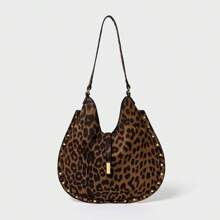 Women's Leopard Print Decoration Simple Casual Shoulder Bag, Trendy Cheetah Print Bag For Women Leopard Comeback | SHEIN