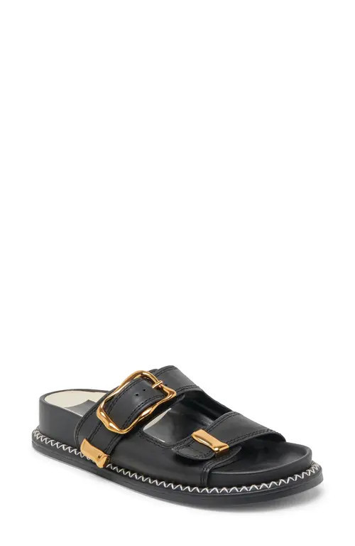 Dolce Vita Sevana Two Strap Sandal in Black Leather at Nordstrom, Size 9 | Nordstrom