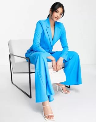 ASOS DESIGN Mix & Match jersey suit in electric blue | ASOS (Global)