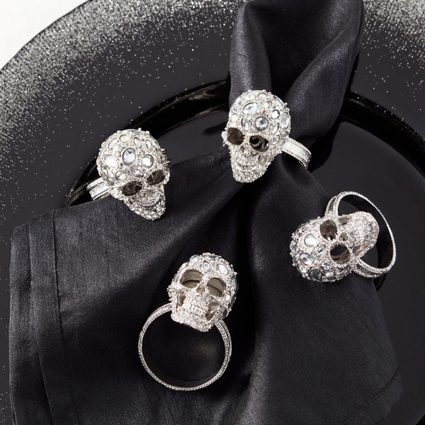 Jeweled Skull Napkin Ring - Set of 4 | Z Gallerie