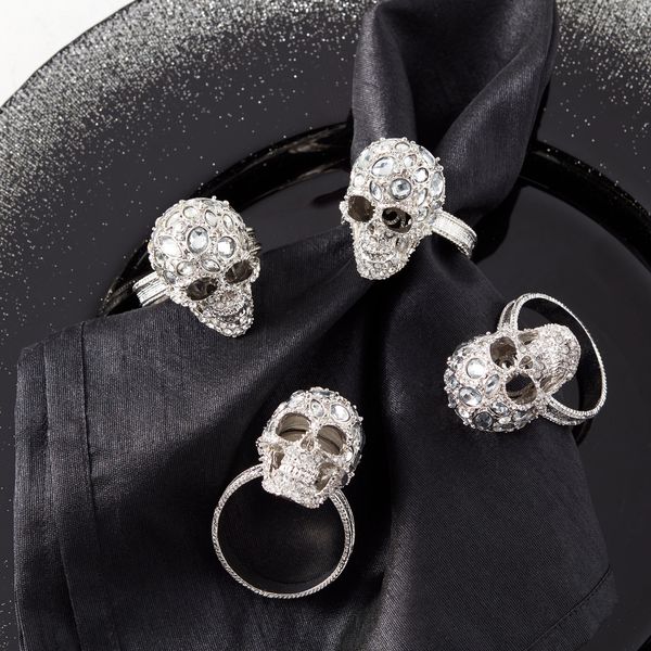 Jeweled Skull Napkin Ring - Set Of 4 | Zgallerie | Z Gallerie